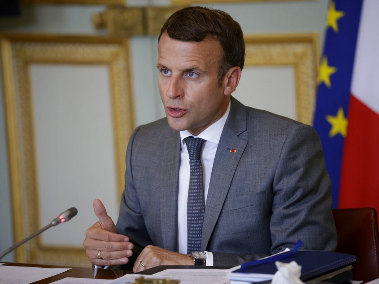 馬克龍批評示威者助長反疫苗情緒。（美聯社）.jpg