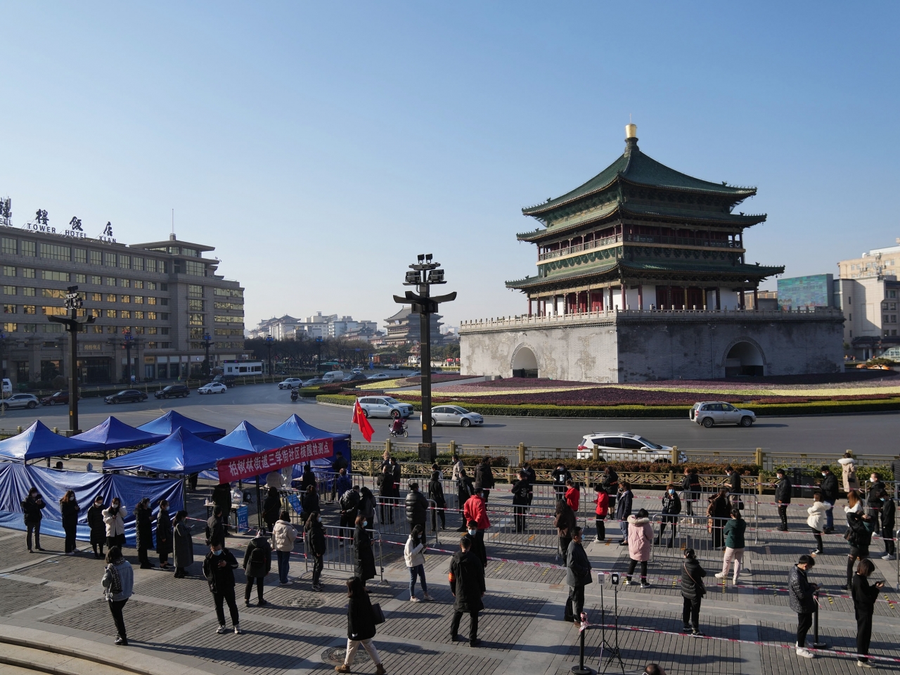 1640228898993801.jpg 西安展開新一輪全員核酸檢測。(新華社).jpg