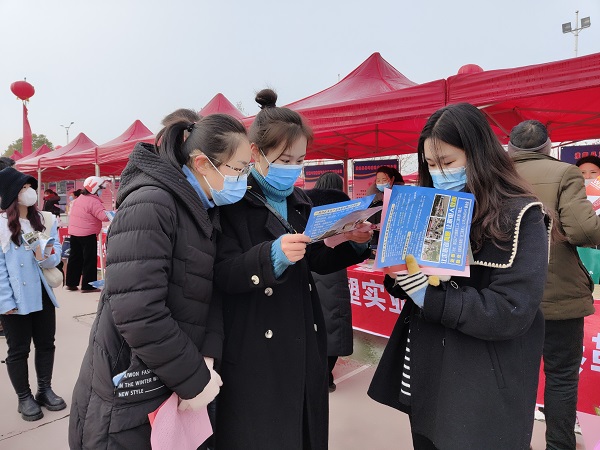 2月10日，求职者在周口市淮阳区工人文化宫“春风行动”人才招聘活动中了解岗位信息.jpg